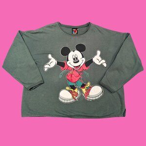 Vintage 1990's Mickey Mouse, Mickey Unlimited Green Sweater Size XL for Women